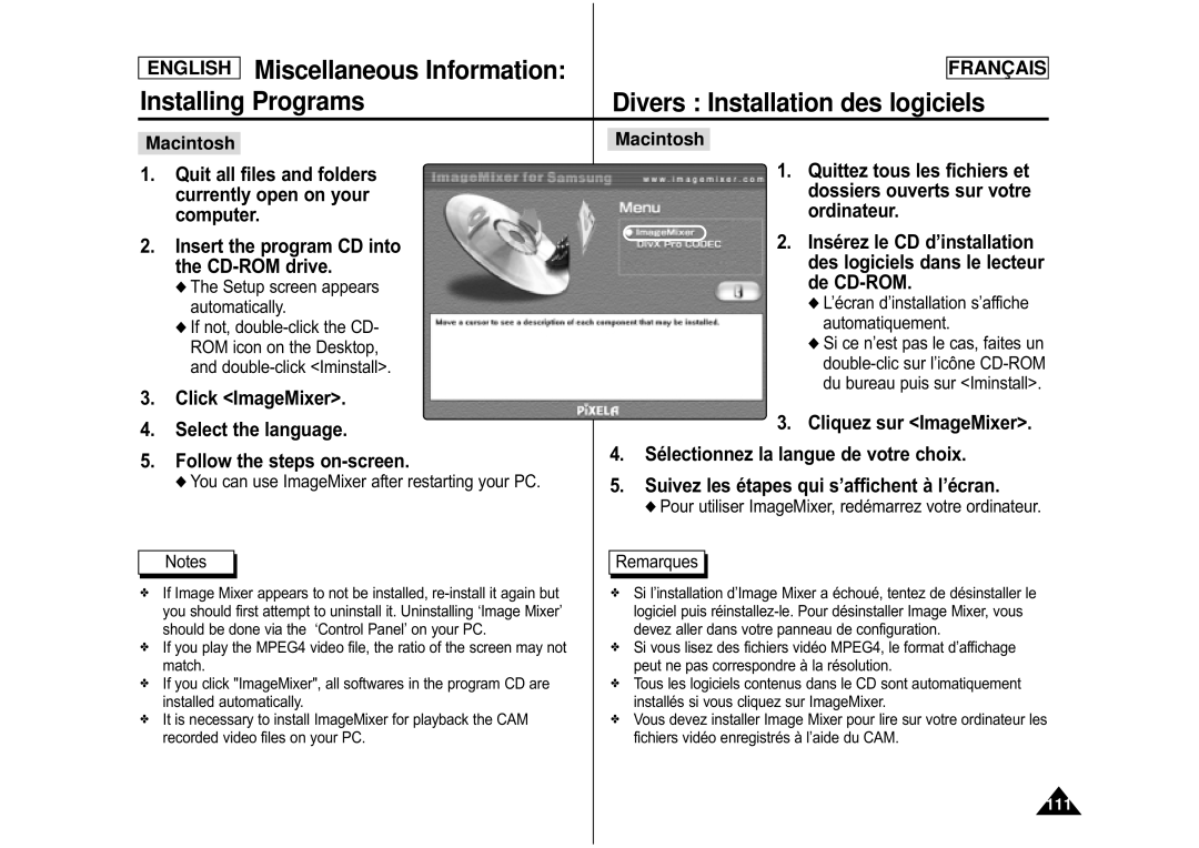 Samsung CAMCORDER manual 111 