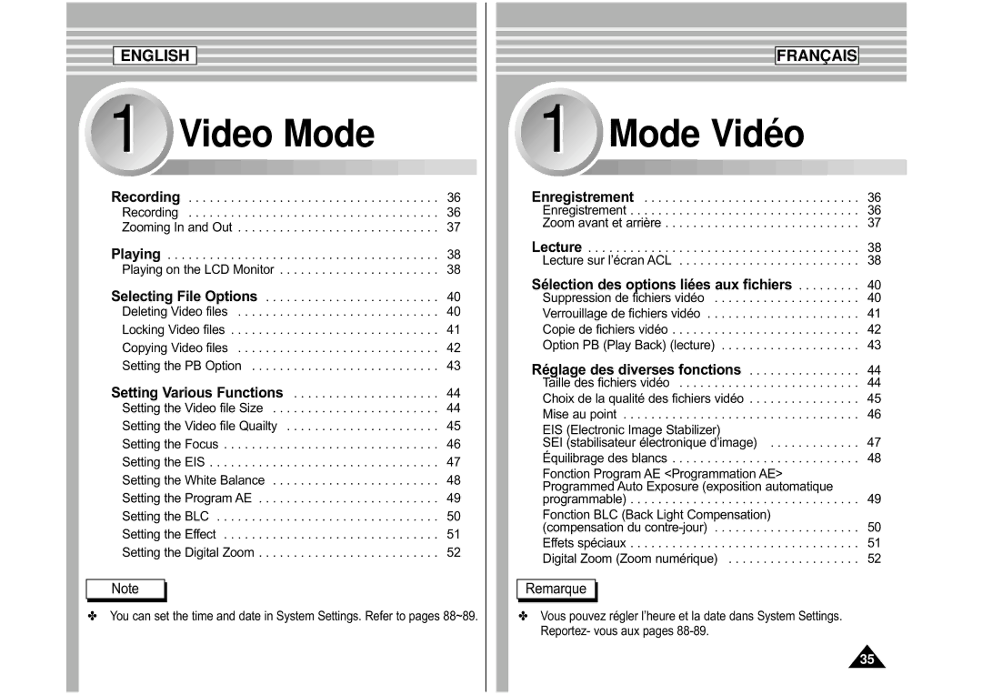 Samsung CAMCORDER manual Video Mode 