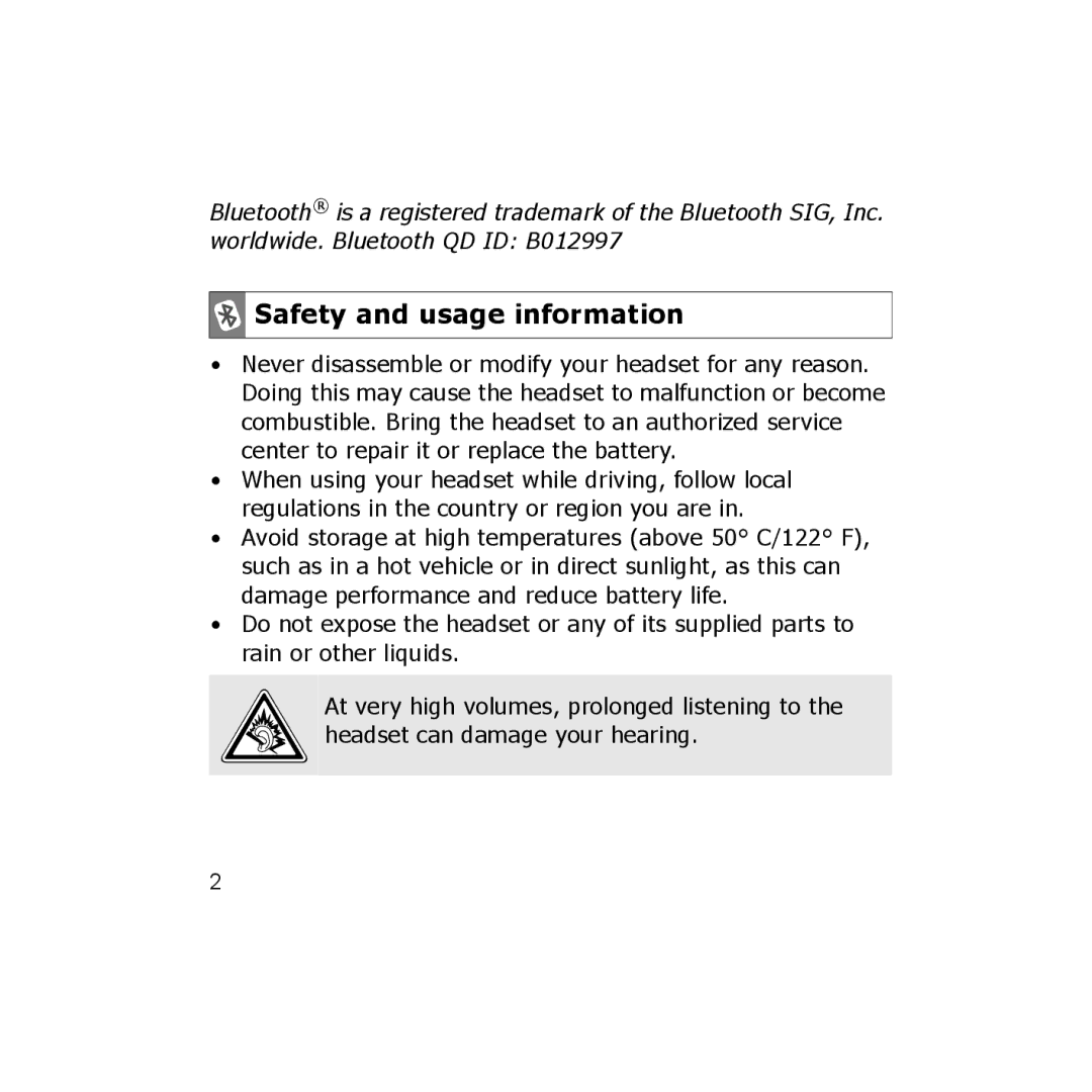 Samsung WEP350 BLACK, CBAAG-00036 manual Safety and usage information 