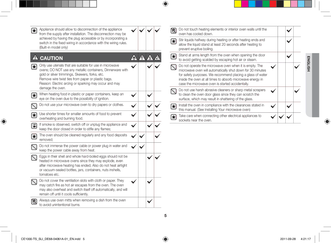 Samsung CE1000-TS/SLI manual Stand at arms length from the oven when opening the door 