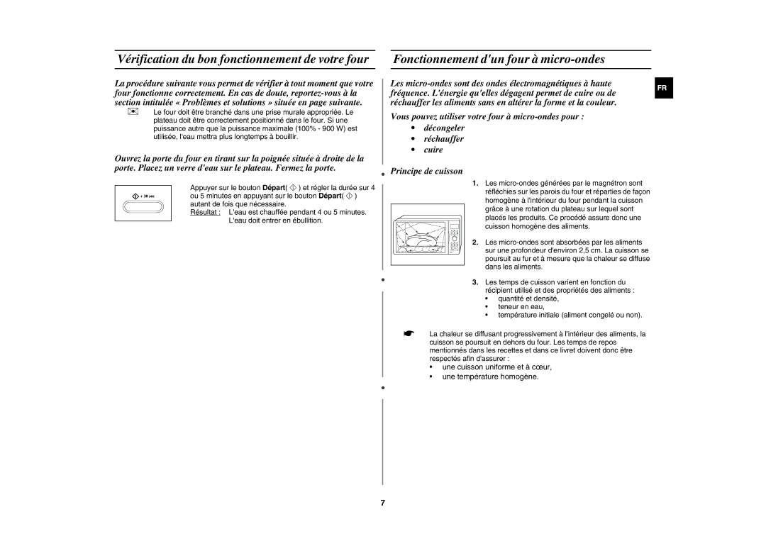 Samsung CE1000-TB/XEF, CE1000-T/XEF manual Fonctionnement dun four à micro-ondes 