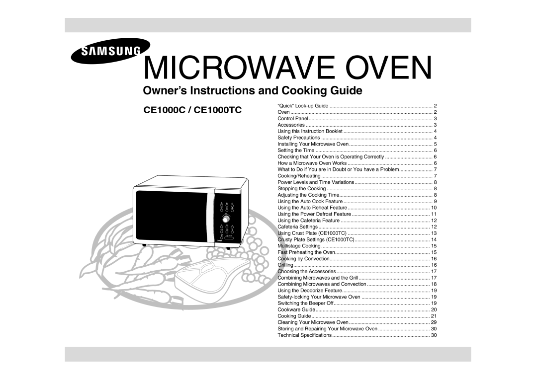 Samsung CE1000C-T/XEE manual Mikrovågsugn, Code No. DE68-03288L 