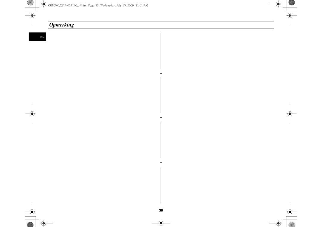 Samsung CE100V-S/XEN manual Opmerking 