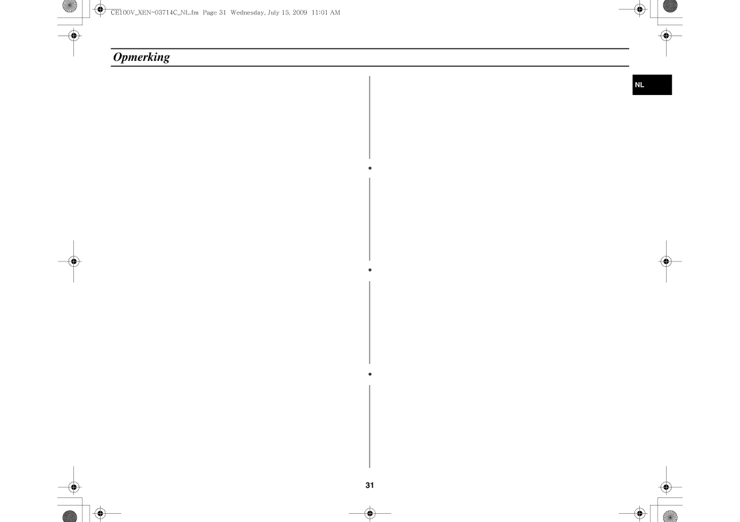 Samsung CE100V-S/XEN manual Opmerking 