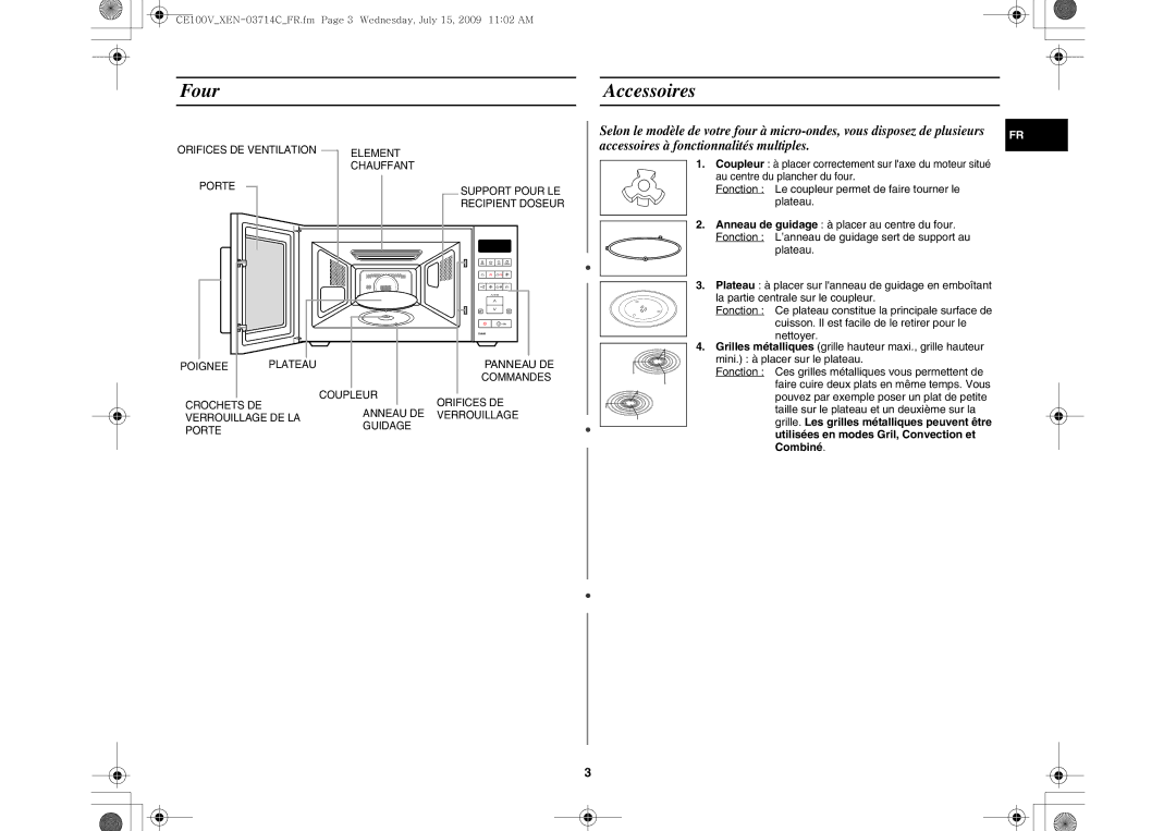 Samsung CE100V-S/XEN manual Four, Accessoires 