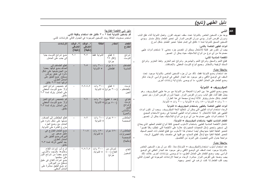 Samsung CE1031/ZAM, CE1031/XSG manual تاودأ, 24٢٤ 