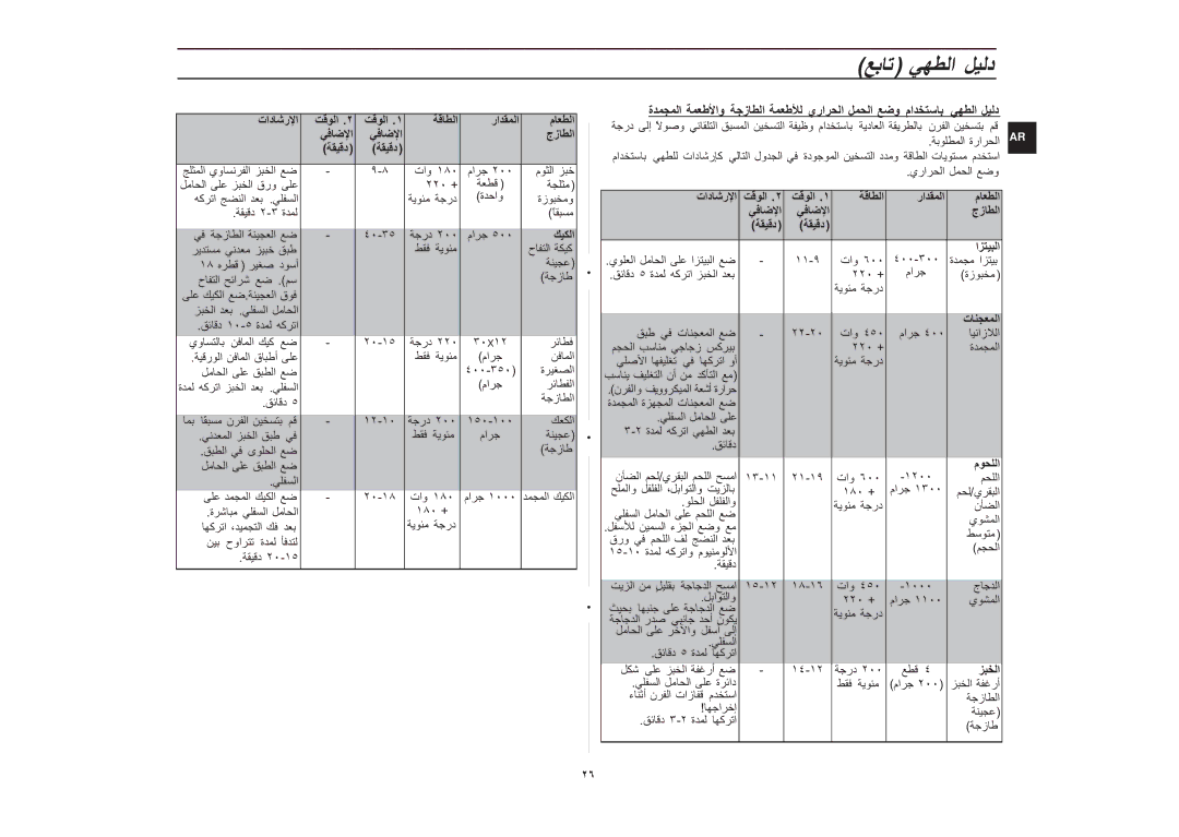 Samsung CE1031/ZAM, CE1031/XSG manual يرا, ٢٦26 