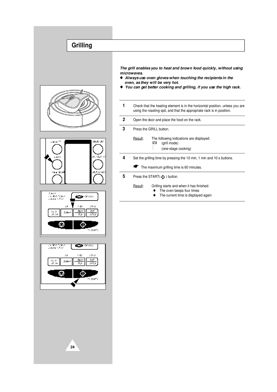 Samsung CE104CF/XEH manual Grilling 