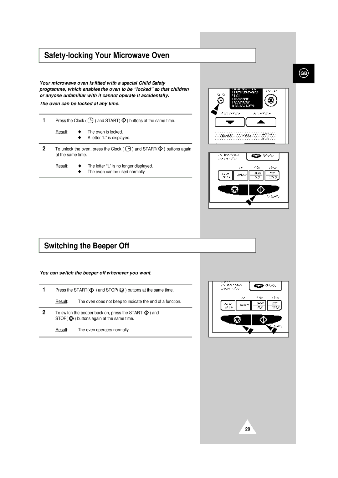 Samsung CE104CF/XEH manual Safety-locking Your Microwave Oven, Switching the Beeper Off 