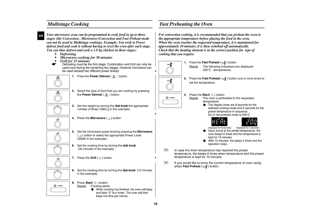 Samsung CE1071AT/XAG manual Multistage Cooking Fast Preheating the Oven 