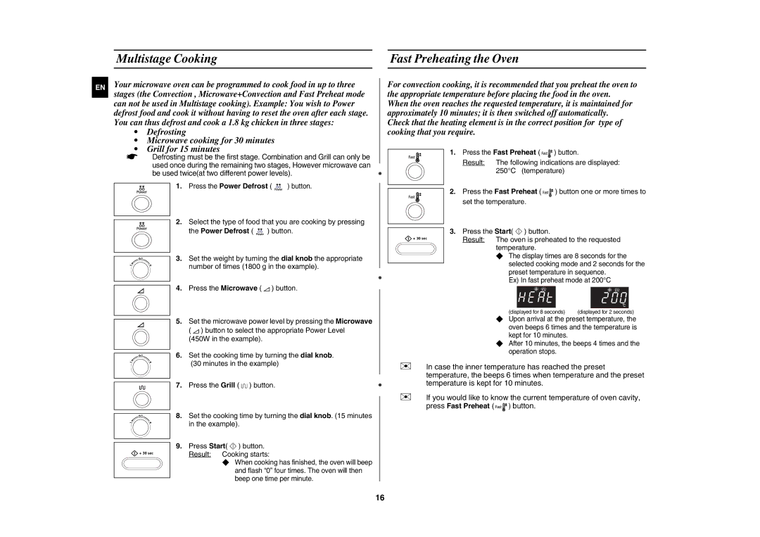 Samsung CE1071AT/XEH manual Multistage Cooking Fast Preheating the Oven 