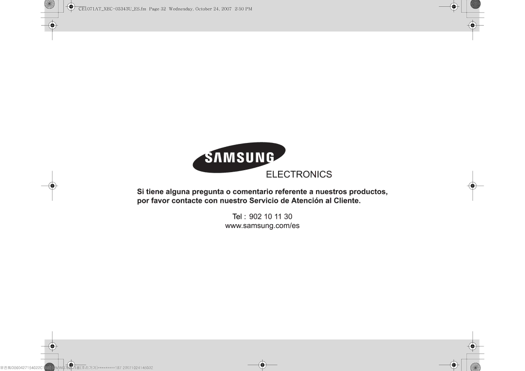 Samsung CE1071/XEC, CE1071-S/XEC manual $ !#$$$% 