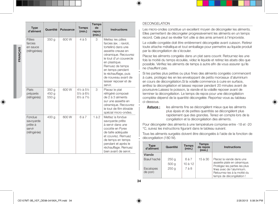 Samsung CE107MT/XEF, CE107MT-3B/XEF manual Astuce 