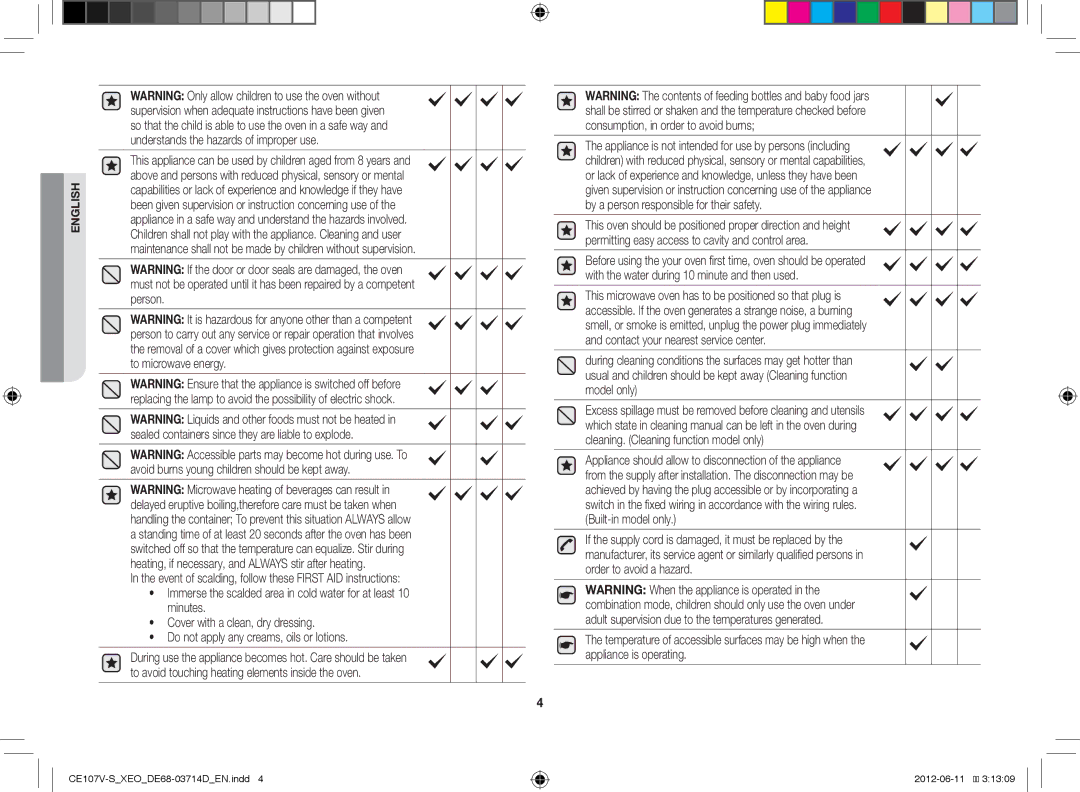 Samsung CE107V/XEH, CE107V-B/XEO manual English 