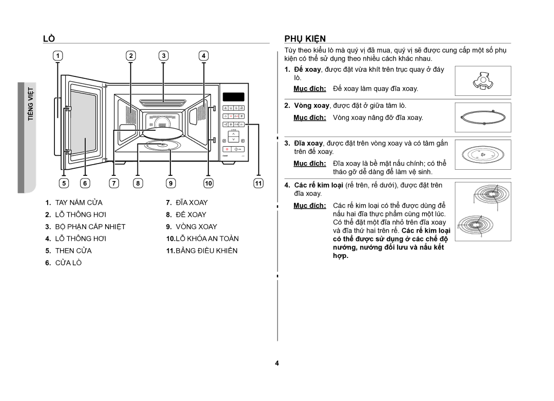 Samsung CE107V/XSV manual Phụ kiện 