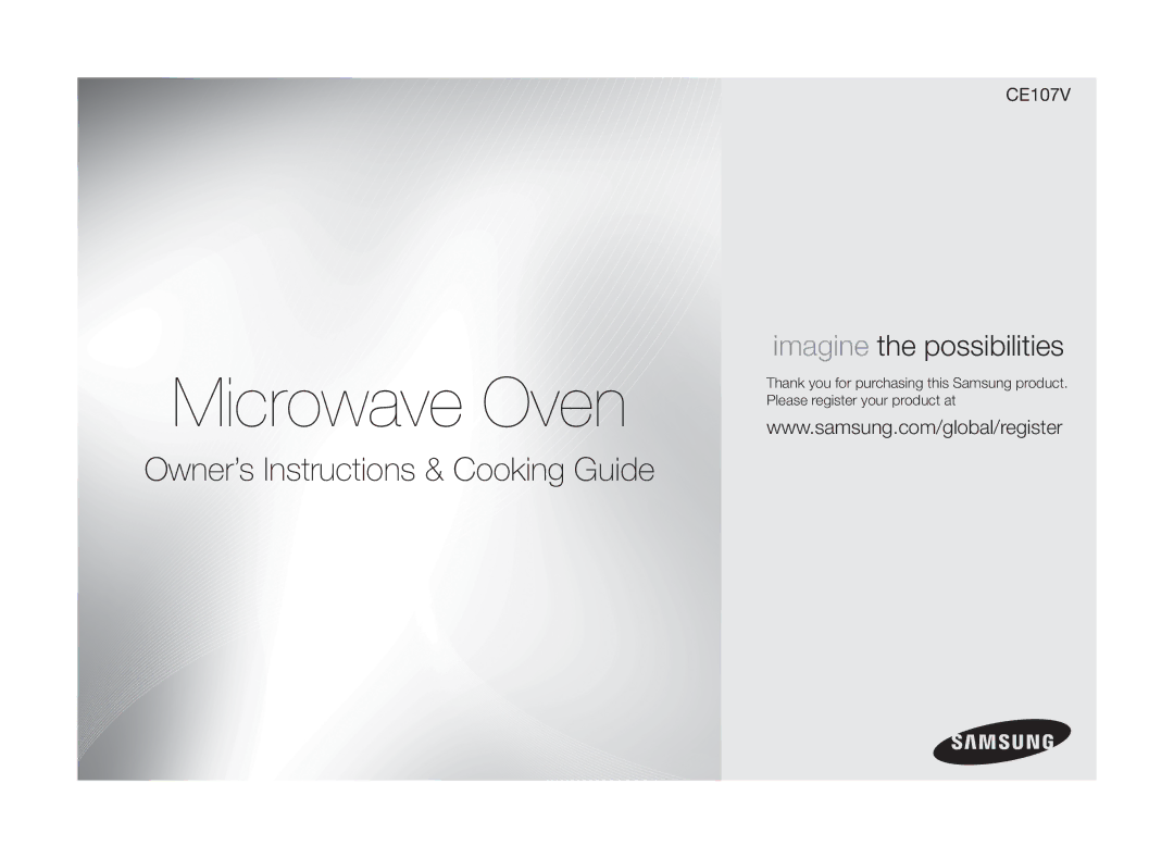 Samsung CE107V/XSV manual Microwave Oven 