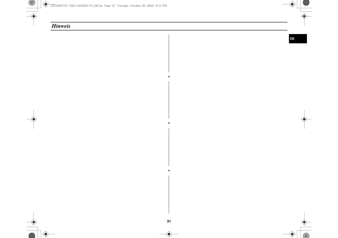 Samsung CE109MTST/XEG manual Hinweis 