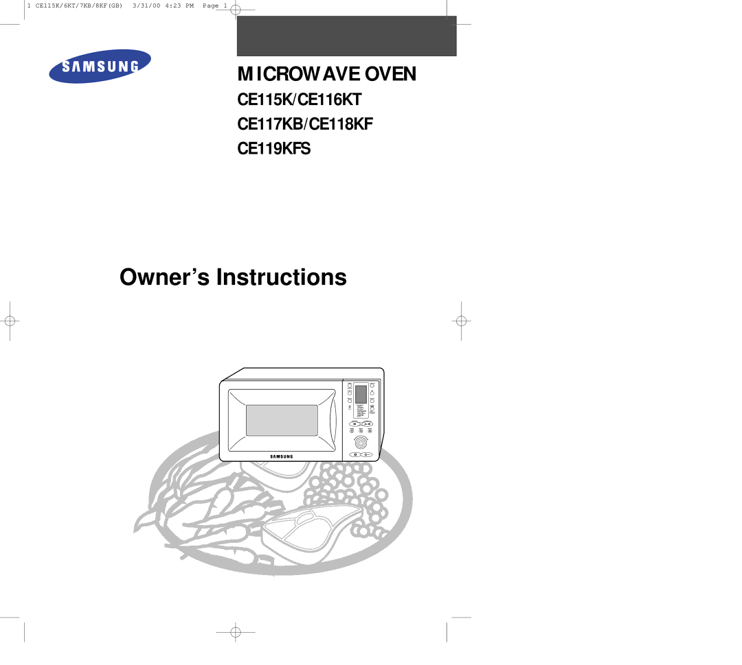 Samsung CE119KFS, CE115K, CE117KB, CE116KT, CE118KF manual Microwave Oven 