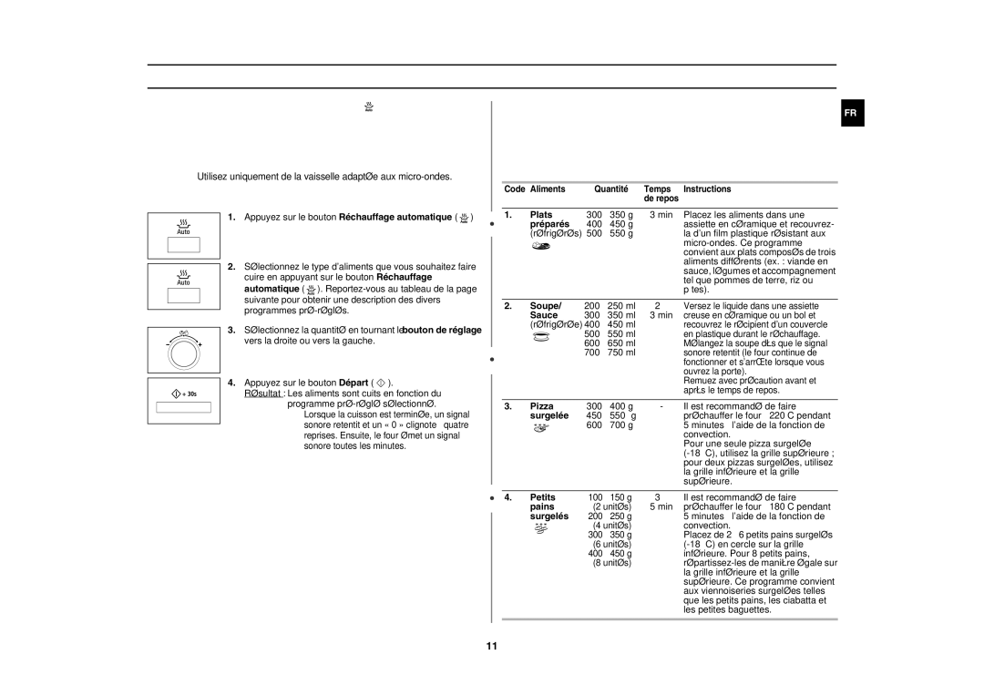 Samsung CE117APT-B/XEF manual Utilisation de la fonction de réchauffage automatique 