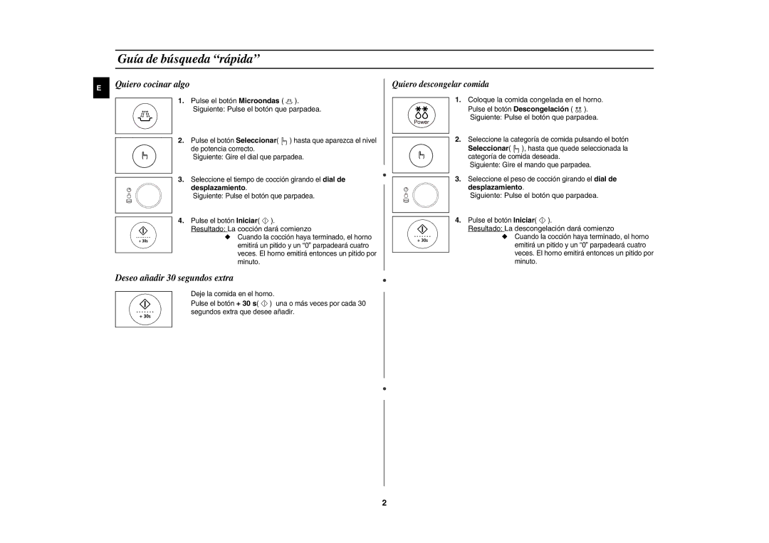 Samsung CE1185UB/XEC manual Guía de búsqueda rápida, Desplazamiento 