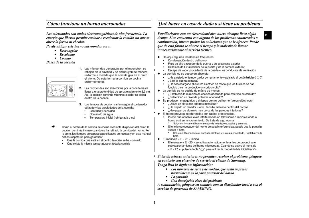 Samsung CE1185UB/XEC manual Cómo funciona un horno microondas 