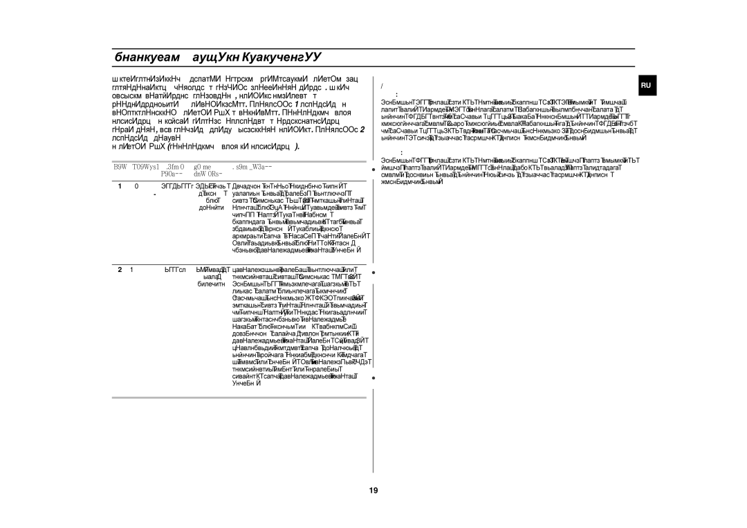 Samsung CE1190R/BWT, CE1190R/SBW manual Параметры режима ферментации 