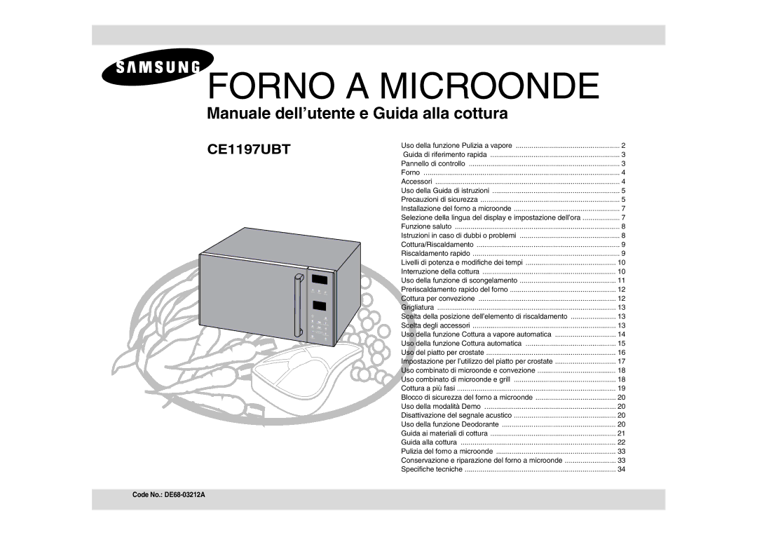 Samsung CE1197UBT/XET manual Scelta della posizione dell’elemento di riscaldamento, Uso della modalità Demo 