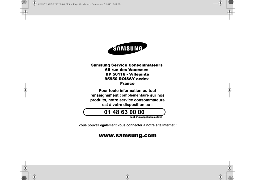 Samsung CE137NEM-S/XEF, CE137NEM-X/XEF manual 