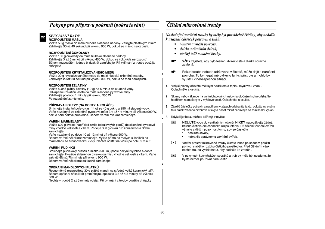 Samsung CE137NEM-X/XEH manual Čištění mikrovlnné trouby, Speciální Rady, Kdykoli je třeba, můžete talíř mýt v myčce 