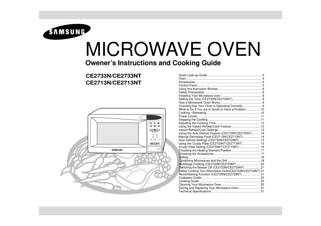 Samsung CE2713N/XET manual Forno a Microonde, Code No. DE68-01786E 