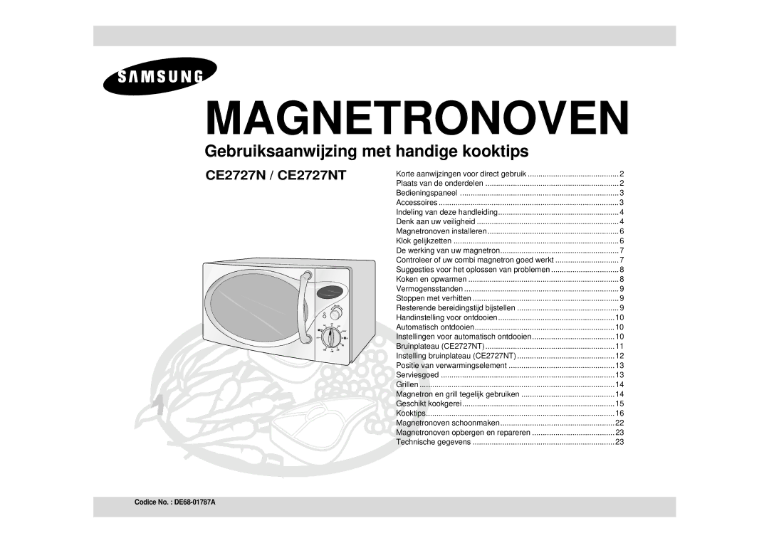 Samsung CE2717N/XEN manual Magnetronoven 