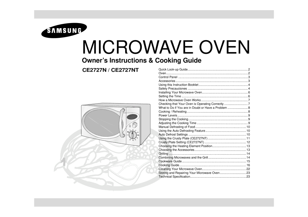 Samsung CE2727N/XEG, CE2727N-S/XEG manual Microwave Oven 