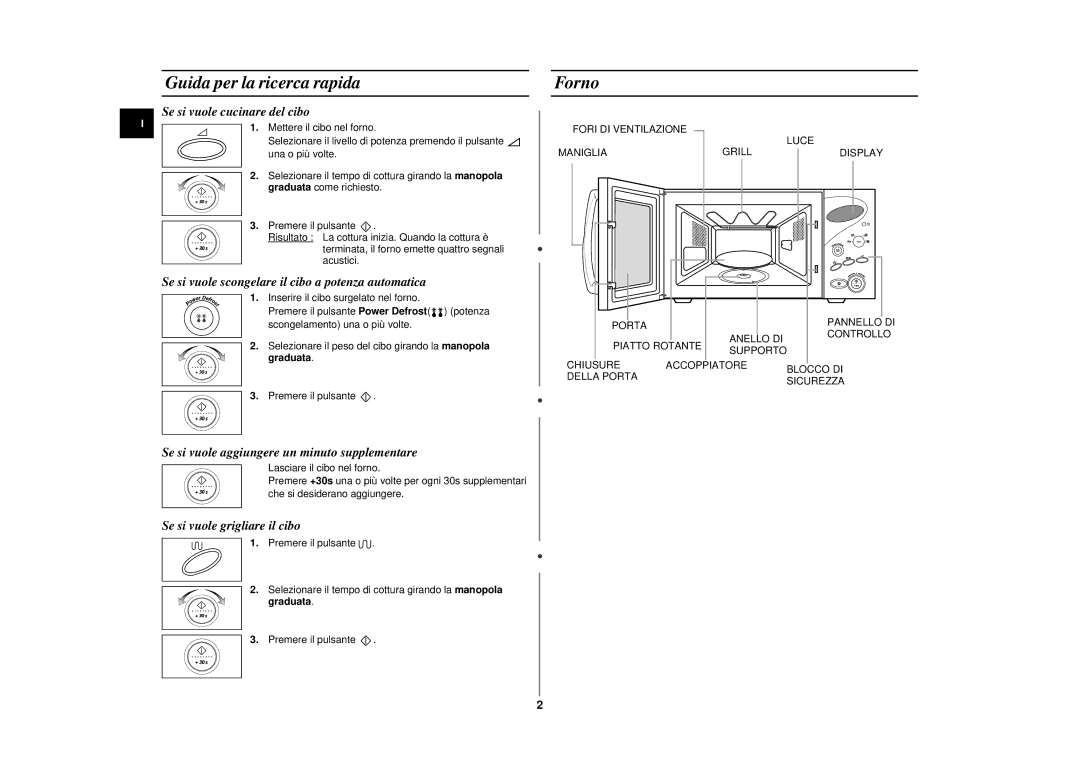 Samsung CE2777NT-S/XET, CE2777N/XET manual Guida per la ricerca rapida, Forno 