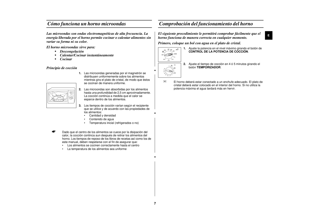 Samsung CE2817N/XEC manual Ajuste la potencia en el nivel máximo girando el botón de 