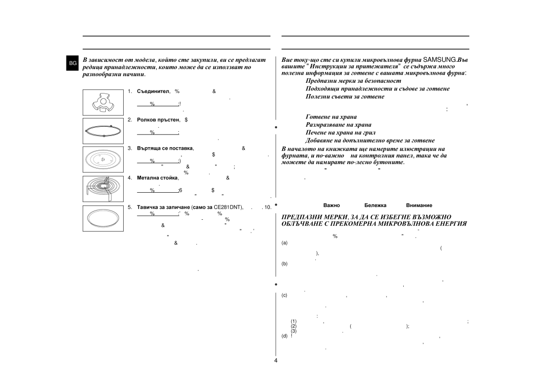 Samsung CE281DN/BOL manual   , Принадлежности Използване на тази книжка с инструкции 