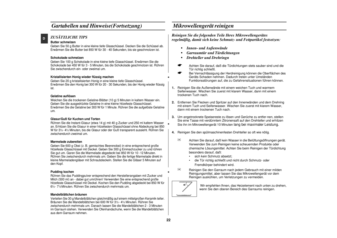 Samsung CE282DN/XEN, CE282DN-S/XEG, CE282DN/XEG manual Zusätzliche Tips 