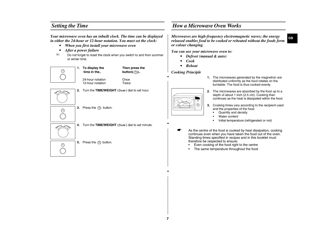 Samsung CE282DN-S/BOL, CE282DN/BOL manual Setting the Time, How a Microwave Oven Works, To display Then press Time Button 