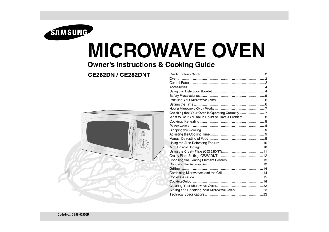 Samsung CE282DN/GEN manual Microwave Oven 