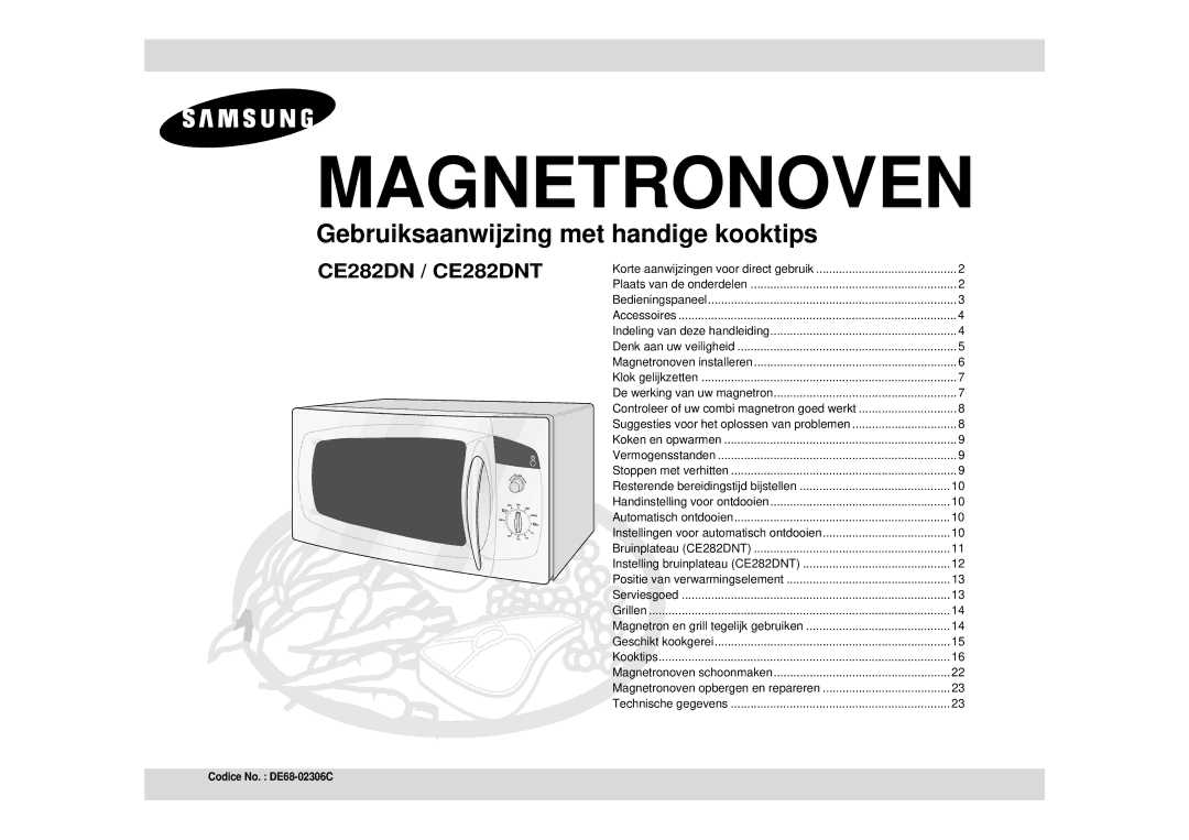 Samsung CE282DNT-K/XEF, CE282DNT-Y/XEF, CE282DNT/XEF, CE282DN/XEF manual Microwave Oven 