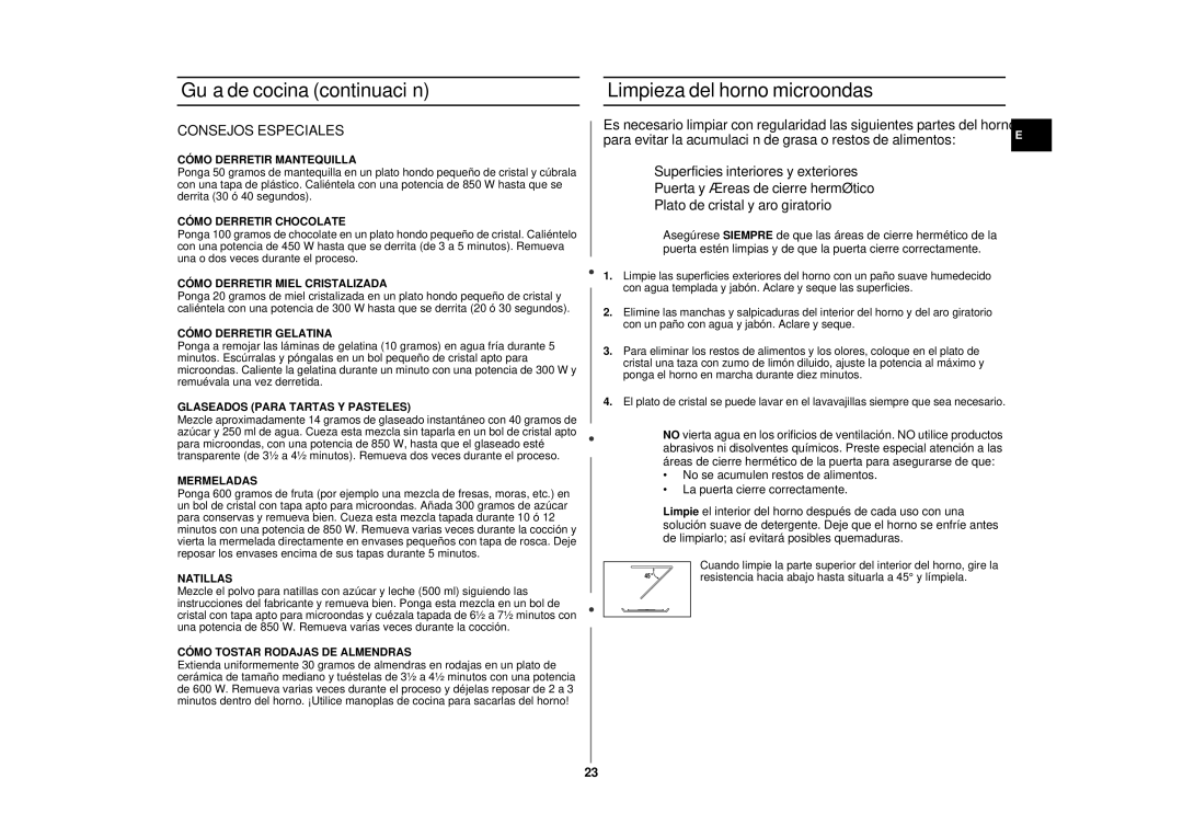 Samsung CE2875NT/XEC, CE2875NT-S/XEC manual Limpieza del horno microondas, Consejos Especiales 