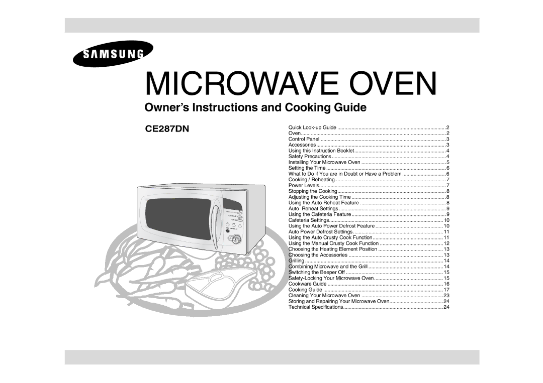 Samsung CE287DN-1/BOL manual Microwave Oven 