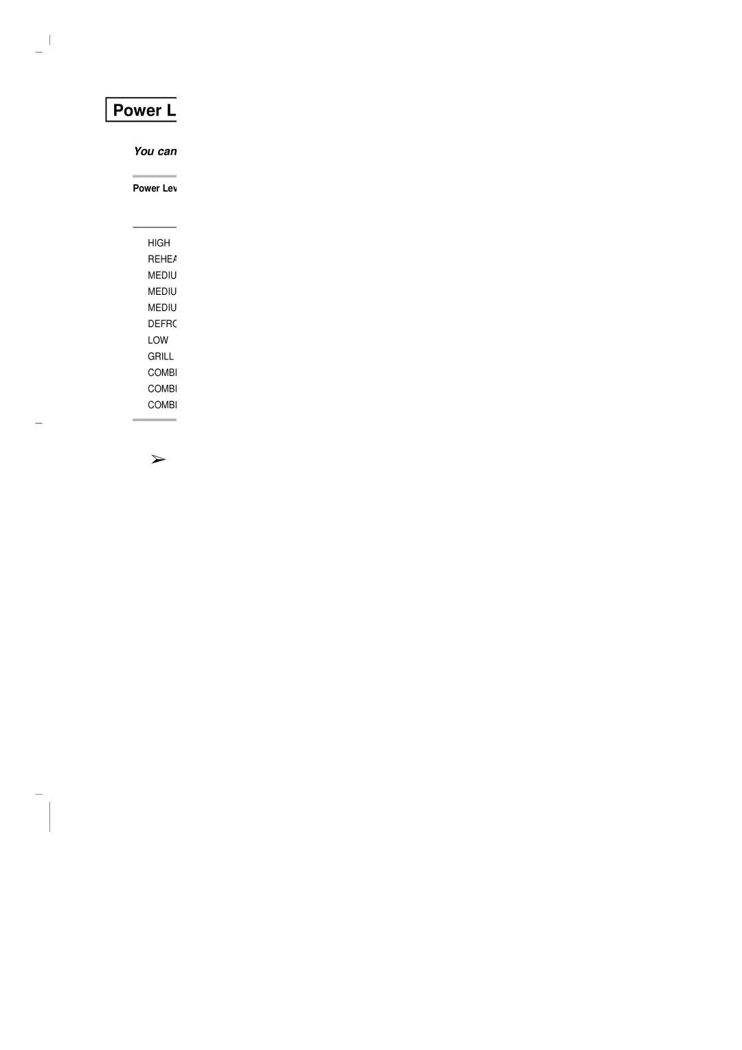 Samsung CE2913-M/XEG, CE2913/XEG, CE2913-B/XEG manual Power Lev 