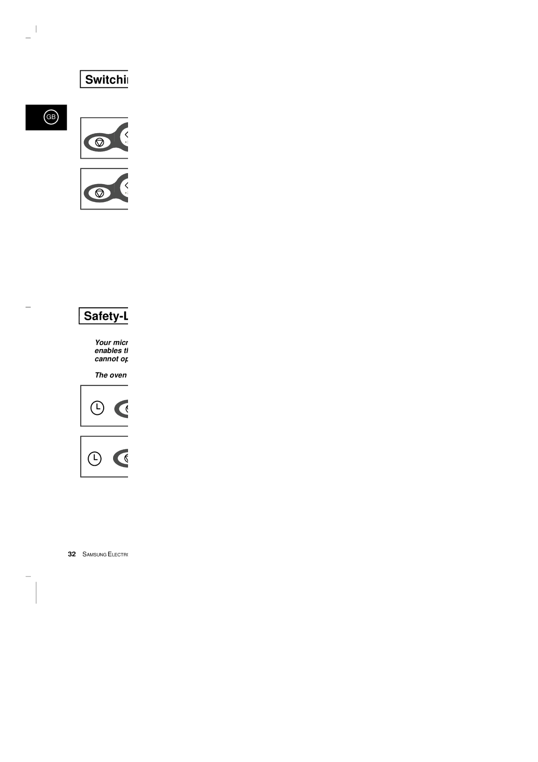 Samsung CE2913-M/XEG, CE2913/XEG, CE2913-B/XEG manual Switchin Safety-L 