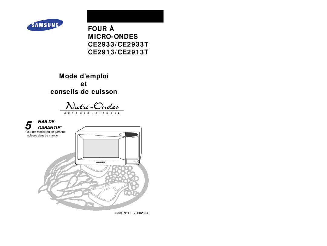 Samsung CE2913-V/XEF, CE2913/XEF manual Four À MICRO-ONDES 