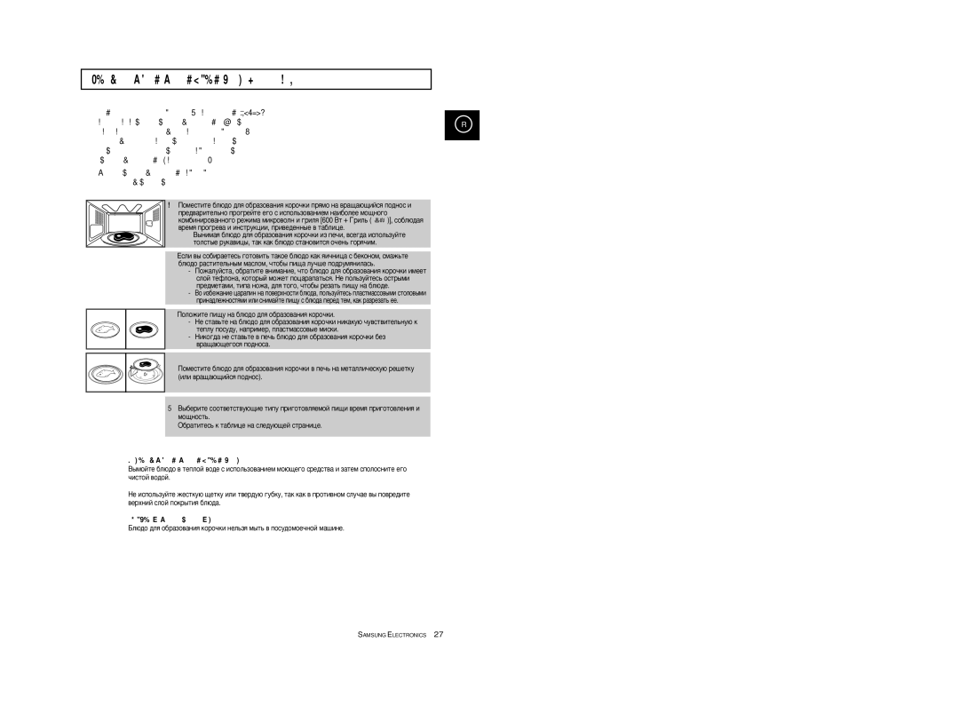 Samsung CE2974R/BWT manual Úâôîû ÔÓÒÛ‰Û, Ì‡ÔËÏÂ, ÔÎ‡ÒÚÏ‡ÒÒÓ‚˚Â Ïëòíë, ‡Í ˜ËÒÚËÚ¸ ·Î˛‰Ó ‰Îﬂ Ó·‡ÁÓ‚‡ÌËﬂ ıÛÒÚﬂ˘ÂÈ ÍÓÓ˜ÍË 