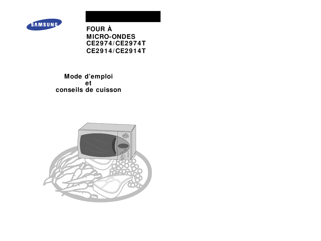 Samsung CE2974/XEF, CE2914T/XEF, CE2974T/XEF manual Four À MICRO-ONDES 