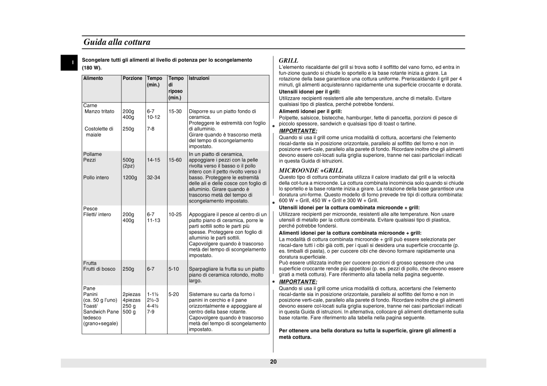 Samsung CE2927N/BOL manual 2cottura 