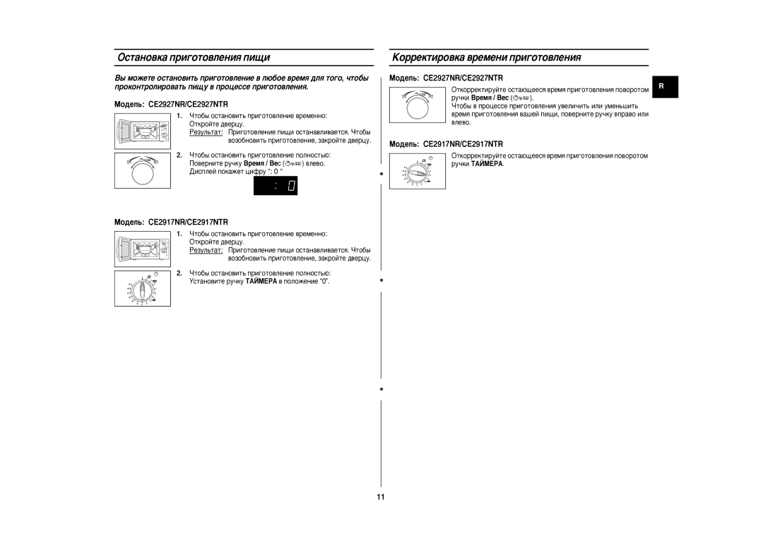 Samsung CE2927NR/BWT, CE2927NR-U/BWT, CE2927NR5U/BWT manual ÉÒÚ‡ÌÓ‚Í‡ ÔË„ÓÚÓ‚ÎÂÌËﬂ ÔË˘Ë, ÄÓÂÍÚËÓ‚Í‡ ‚ÂÏÂÌË ÔË„ÓÚÓ‚ÎÂÌËﬂ 