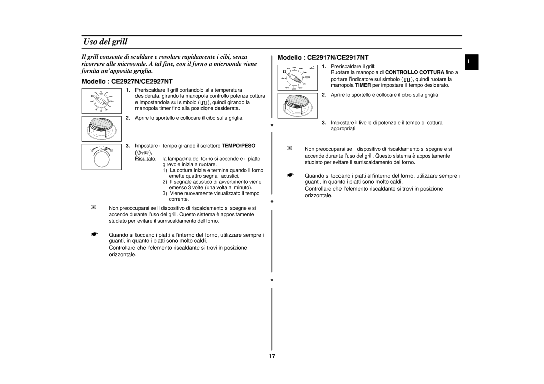 Samsung CE2927N/XET manual Uso del grill 