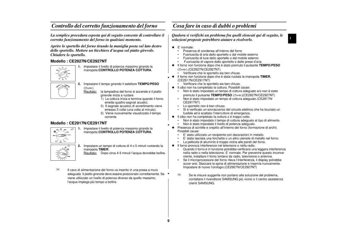 Samsung CE2927N/XET manual Viene nuovamente visualizzato il tempo corrente 